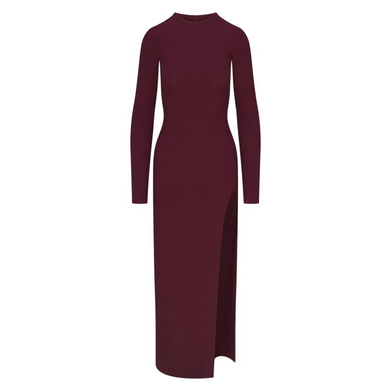 LONG SLEEVE SLIT DRESS