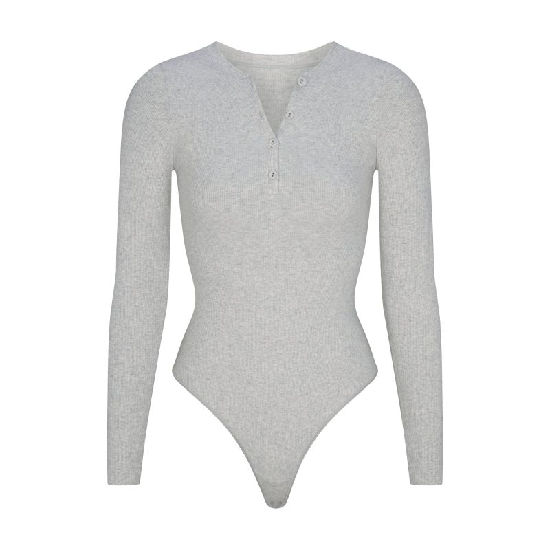 LONG SLEEVE HENLEY BODYSUIT